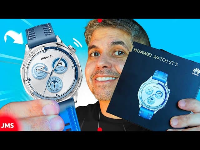 Youtube Video HUAWEI WATCH GT 5: Azul em 46mm um Smartwatch Completo!